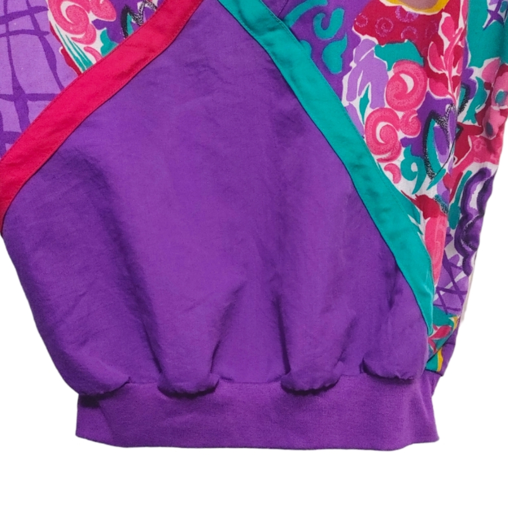 Vintage Cricket Lane Colorful Short Sleeve Sweatshirt Women's Size Small NWT - Picture 10 of 12
